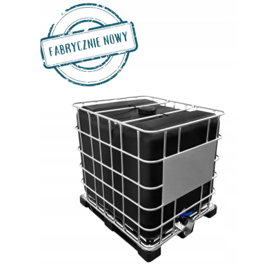 Zbiornik / Paletopojemnik 1000 L CZARNY (UV) | FABRYCZNIE NOWY | Certyfikat UN